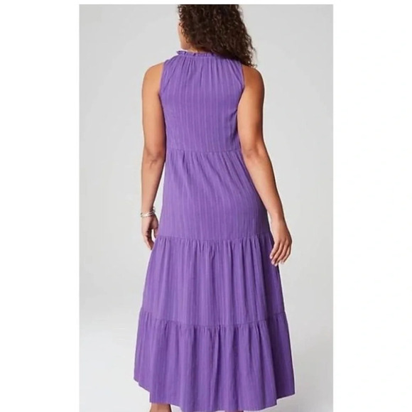 J.Jill purple tiered beach plum maxi dress - Picture 2 of 10